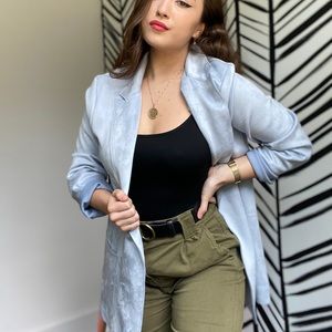 Baby blue suede Premise blazer!
